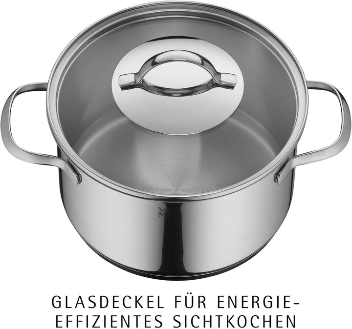 WMF Provence Plus Topfset Induktion 5-teilig, Kochtopf Set mit Glasdeckel, Cromargan Edelstahl polie