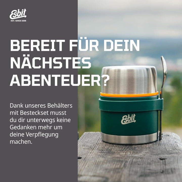 Esbit Thermobehälter Classic für Speisen - Warmhaltebehälter 750 ml in Forest Grün - aus Edelstahl f