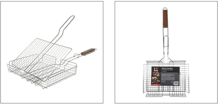 I LOVE BBQ – RUECAB Grillroste für Grill und Smoker – Doppelt verstellbarer Grillrost, 31 x 23 cm, v
