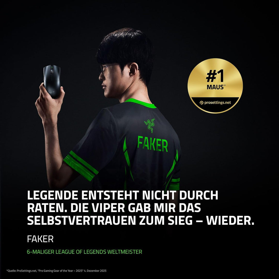 Razer Viper V3 Pro - Ultraleichte kabellose Esports Gaming-Maus (8k Hz HyperPolling, 54g leichtes De
