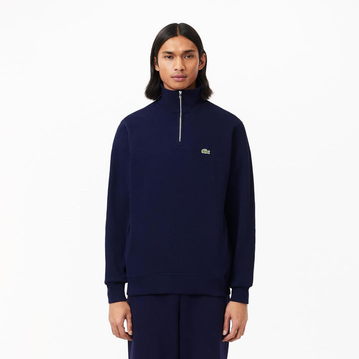 Lacoste Herren Sweatjacke SH1927, Männer Sweatshirt Reissverschluss,Regular Fit, S Marine