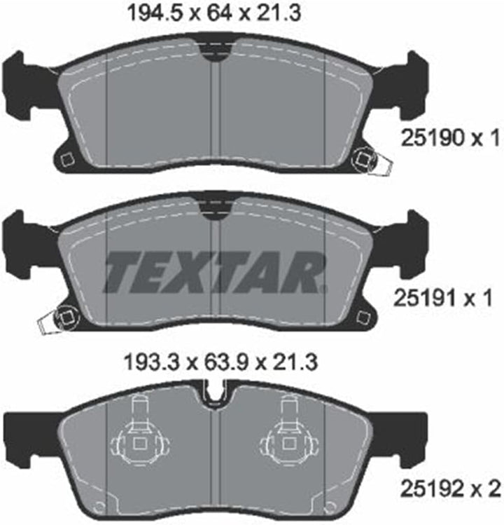 TEXTAR Original Bremsbelagsatz, Scheibenbremse Vorderachse