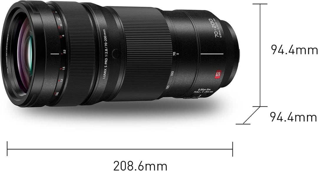 Panasonic S-E70200E LUMIX S PRO Objektiv (70-200mm, F2.8, Staub, Spritzwasser und Kälteresistent) Sc
