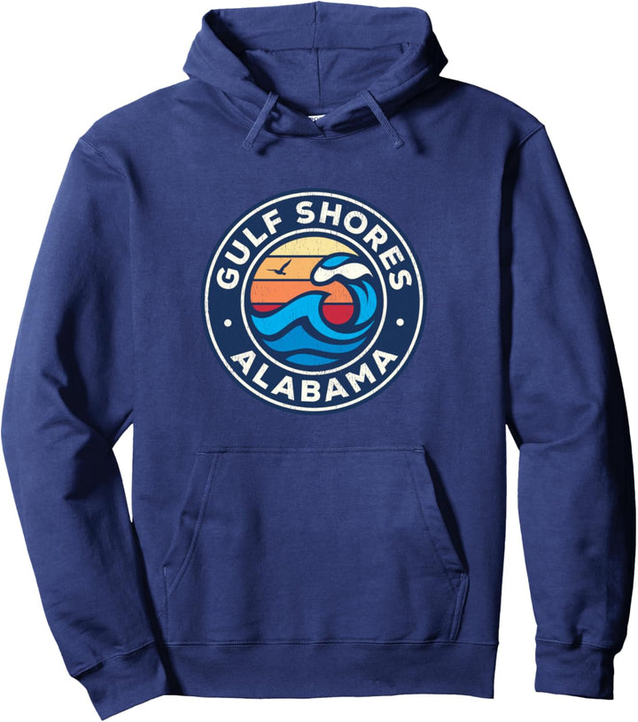 Gulf Shores Alabama AL Vintage-Design mit nautischen Wellen Pullover Hoodie