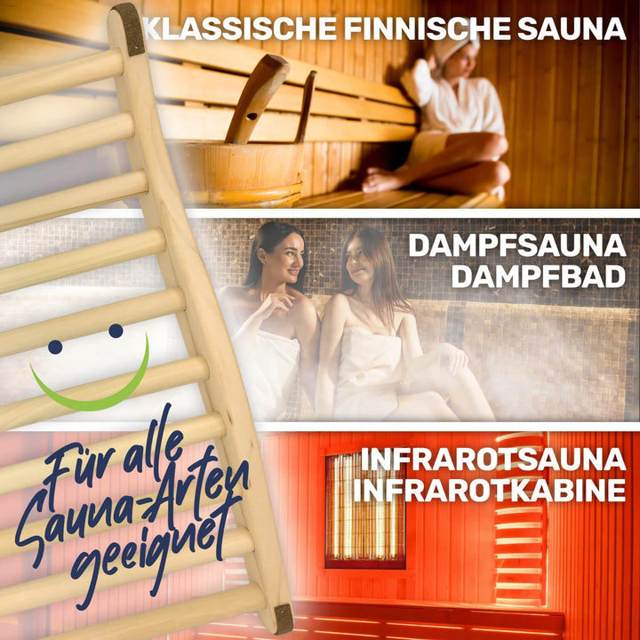 Gravidus ergonomische S-Form Sauna Rückenlehne - Ideal für entspannendes Saunaerlebnis - Sauna und I