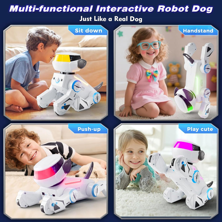 VATOS Ferngesteuerter Roboter Hund für Kinder, Programmierbarer Roboterhund mit Bluetooth und LED-Au