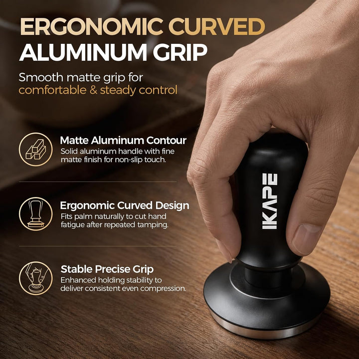 IKAPE 51mm Espresso Tamper, Premium Barista Kaffee Tamper mit kalibrierten Feder belastet, 100% Edel
