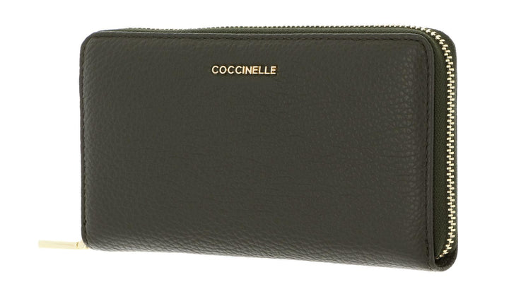 Coccinelle Leder Geldbörse Metallic Soft Wallet Grained Leather Alga grün Alga Einheitsgrösse, Alga