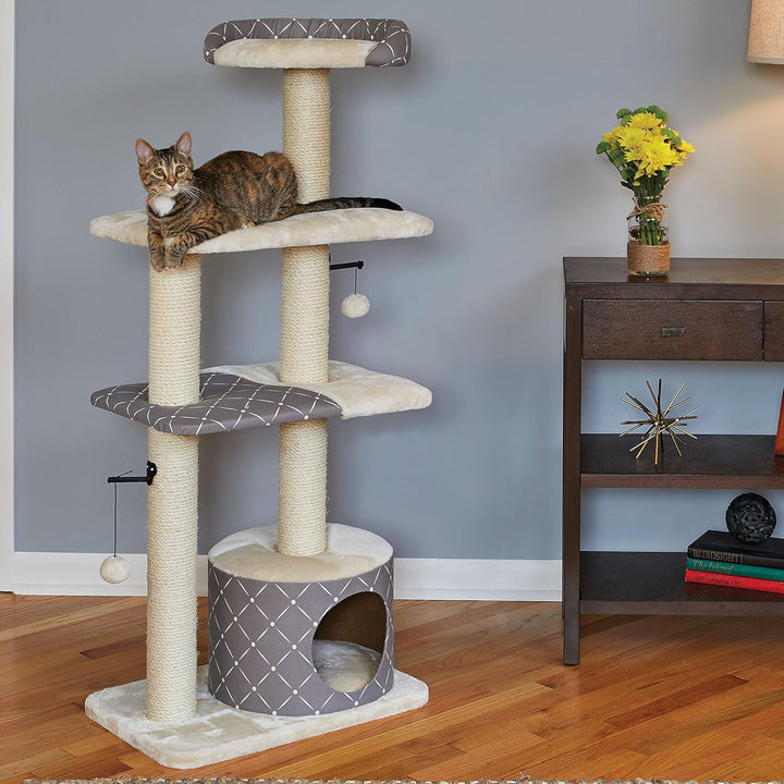 Midwest Homes for Pets Kratzbaum, Modell 138T-MRD, Tower-Katzenmöbel, 5 Ebenen, mit Sisal umwickelte