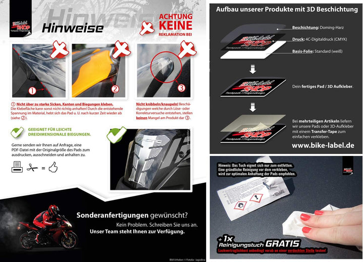 Tankpad Seitentank Black kompatibel für Honda CBR 1000 RR Fireblade 800341