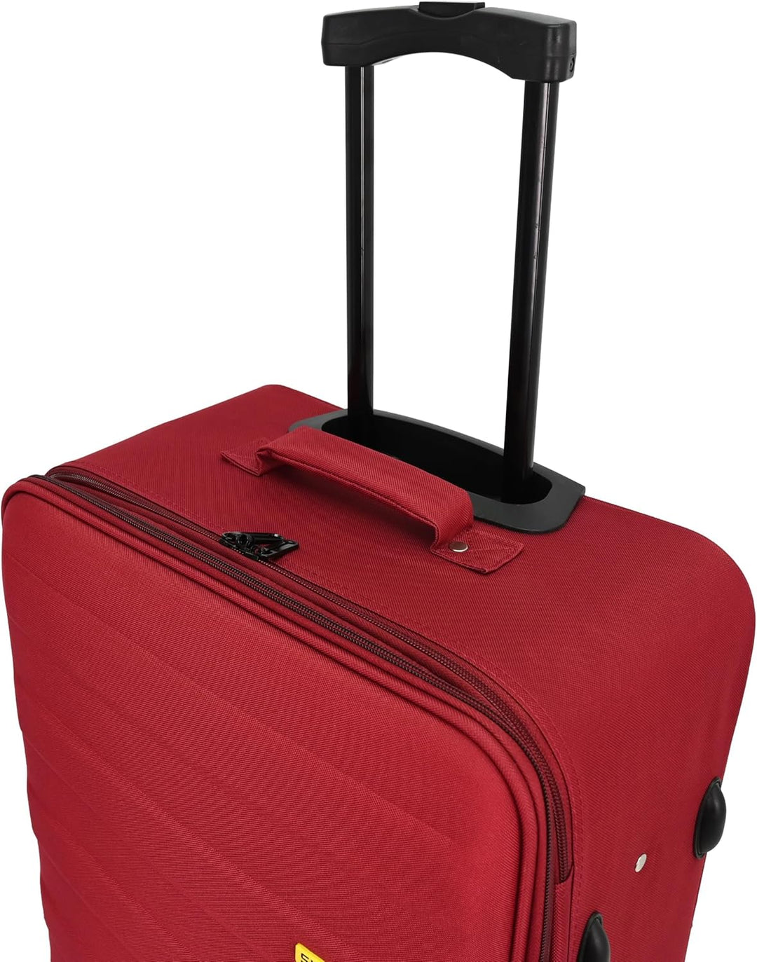 SIGN Stoffkoffer Reisekoffer Trolley (Handgepäck-Mittel-Gross-Set) + 5cm Dehnungsfuge (Weinrot, Gros