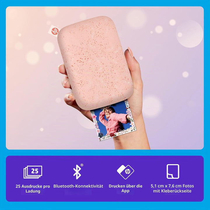 HP Sprocket tragbarer Instant-Fotodrucker, 5,1 x 7,6 cm, Blush Pink Rosa