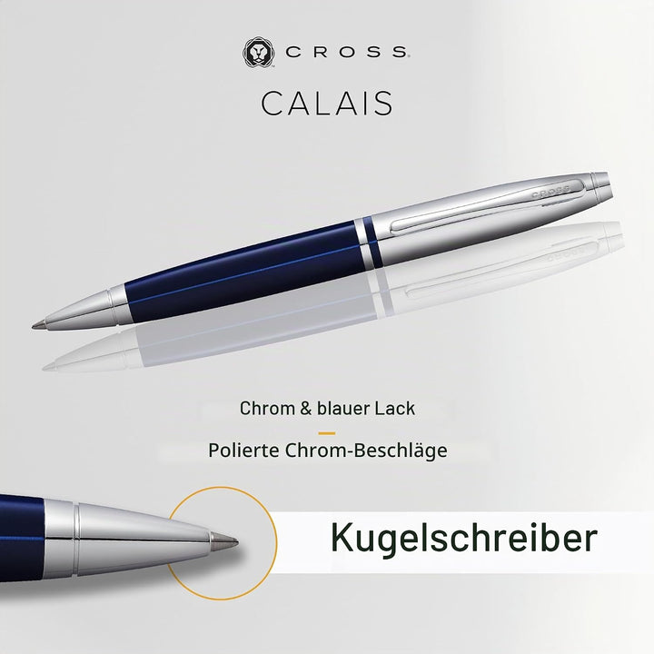 Cross Calais Kugelschreiber (Drehmechanik, Strichstärke M, Schreibfarbe: schwarz, inkl. Geschenkbox)