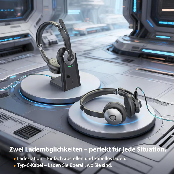 Earbay Kopfhörer Kabellos Bluetooth & Headset mit Mikrofon, Bluetooth V6.0 Headset mit Mikrofon und