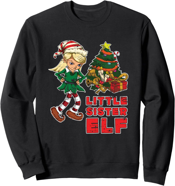 Schwester Elfe Pajama Party Geschenk Weihnachtselfe Sweatshirt
