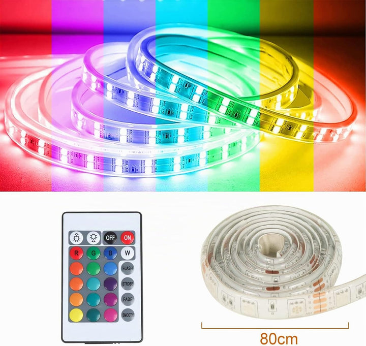PIPIPOXER Nachttisch mit LED Beleuchtung, Nachttisch Weiss Hochglanz mit 2 Schubladen, Nachtschrank