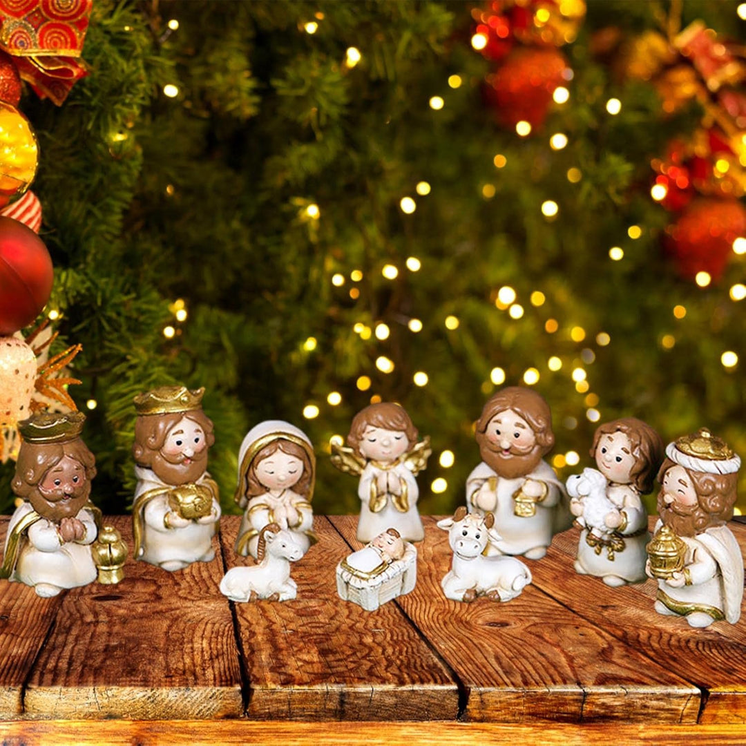 Mineatig Krippensets Für Weihnachten, Krippenfiguren Set, Harz Weihnachtsfiguren, Krippenset, Harz K