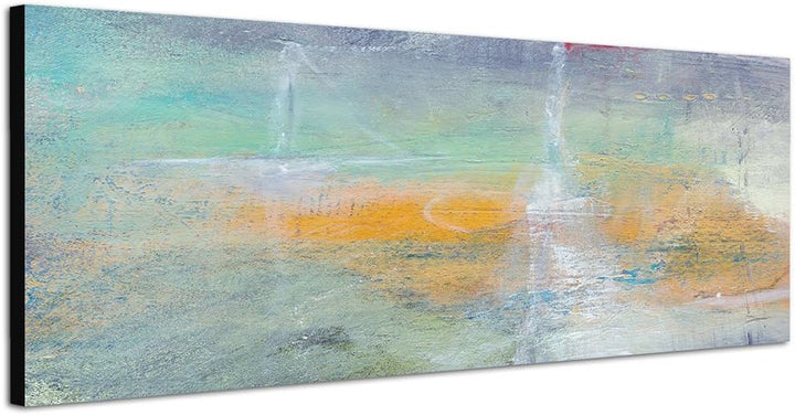Paul Sinus Art Panoramabild auf Leinwand und Keilrahmen 150x50cm Handmalerei Textur Grunge abstrakt