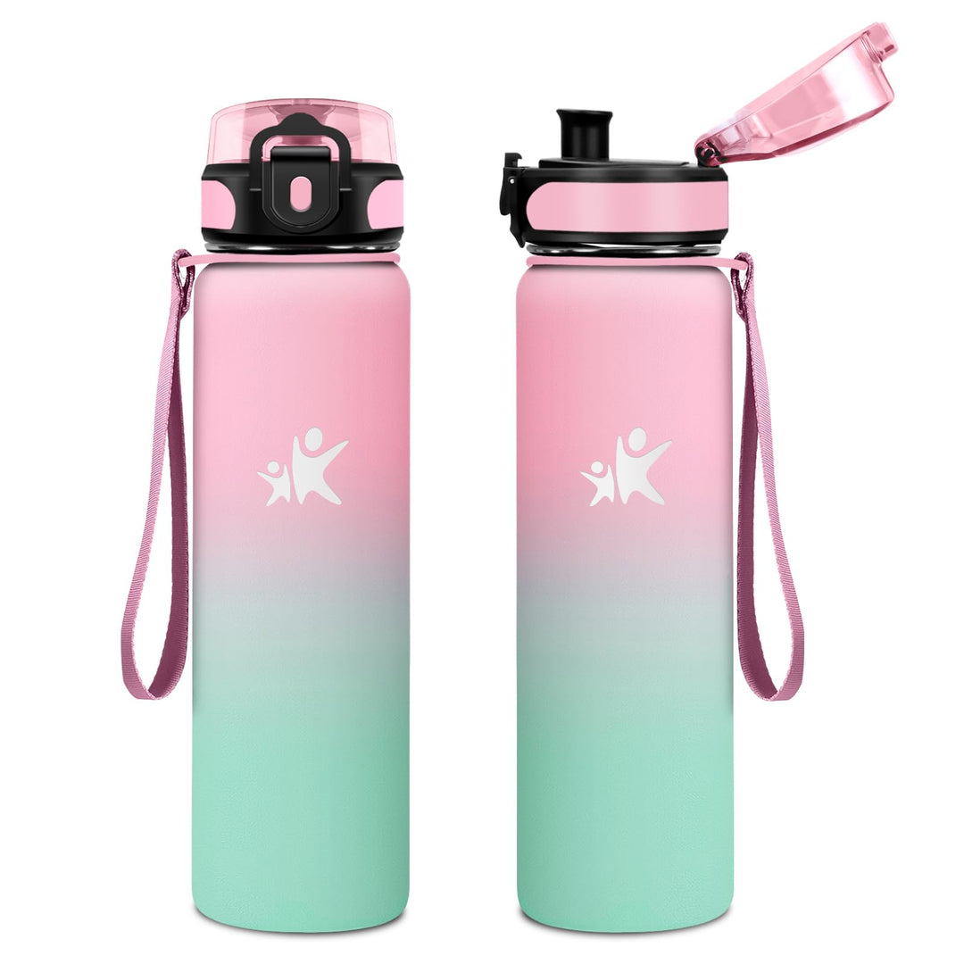 KollyKolla Thermosflasche 1L, BPA-Frei Isolierflasche, Auslaufsicher Thermoskanne, Trinkflasche Edel