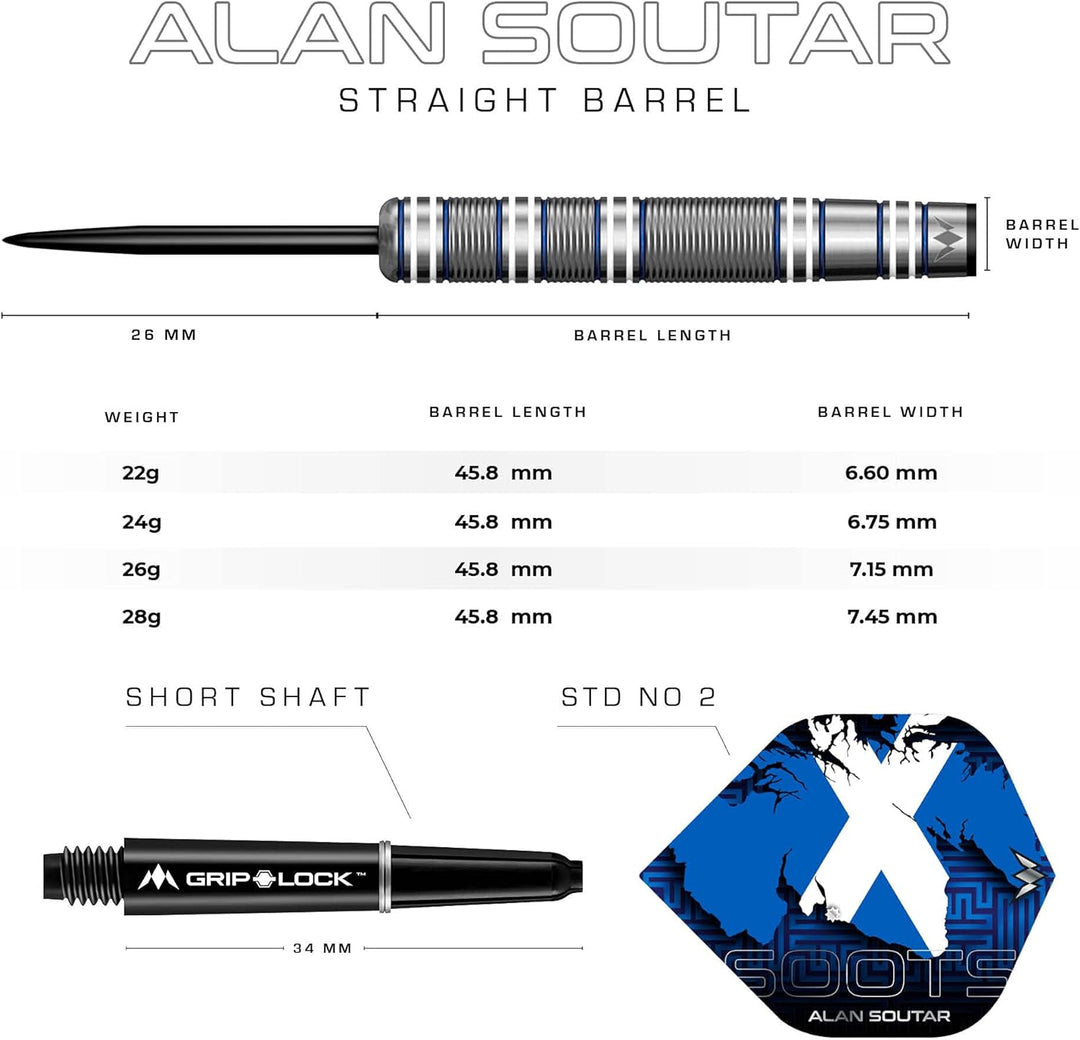 Mission Alan Soutar Blue &amp; White 90% - Steeldarts 26 Gramm
