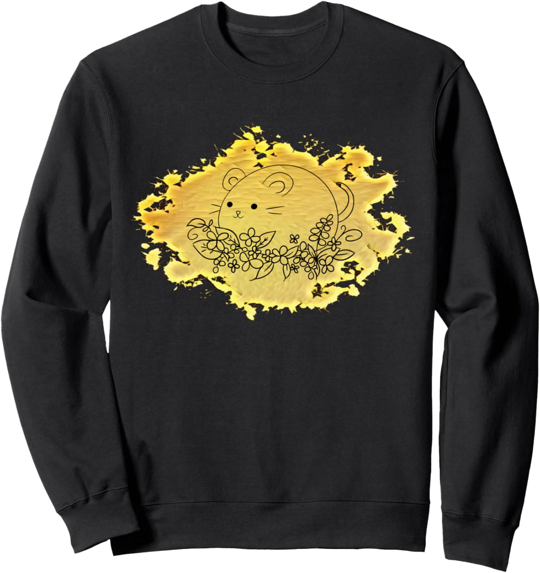 Ratten Motiv süsse Ratte Nagetiere Käse Haustiere Ratte Sweatshirt