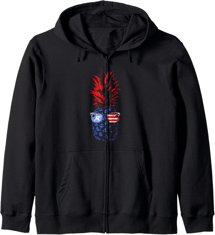 Ananasfrucht Coole amerikanische US-Flagge 4. Juli Kapuzenjacke