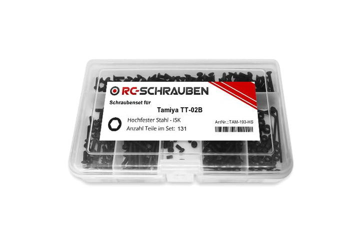 Schrauben-Set für den Tamiya TT-02B -Stahl-, Stahl
