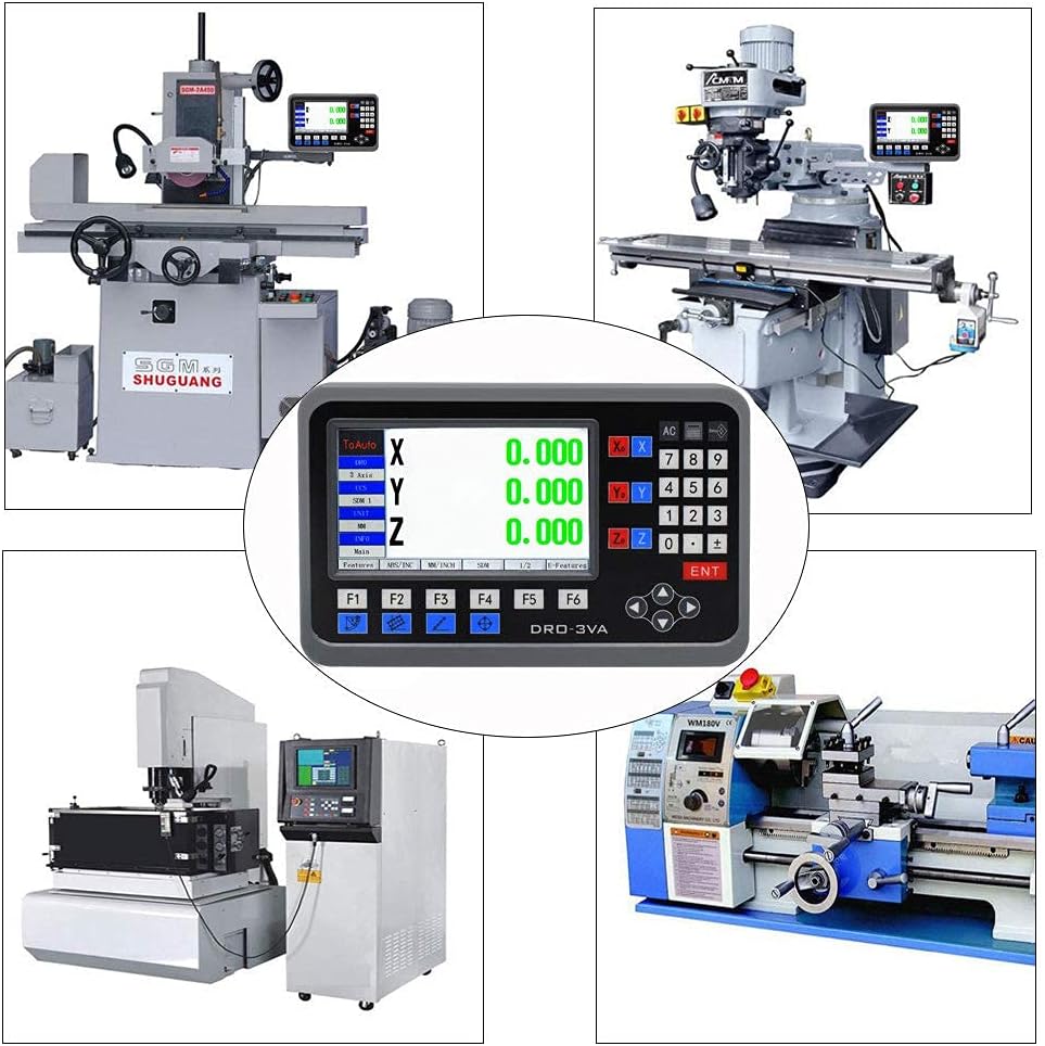 3 Achsen Digitalanzeige-kit mit Linear Massstab Glasmassstab 200mm+350mm+450mm Linearmassstab, DRO 3