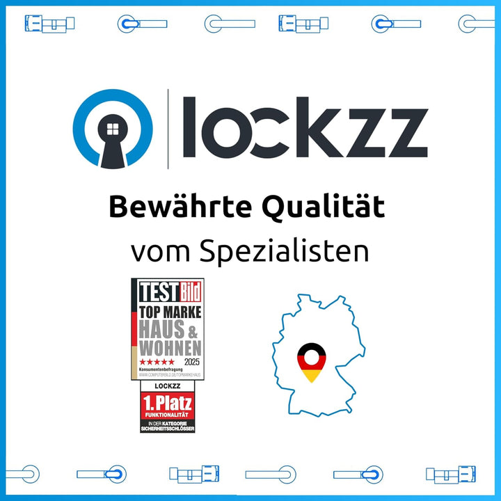 lockzz Türgriff Drückergarnitur Estenfeld, Edelstahl schwarz matt, Türbeschlag für Wohnungseingangst
