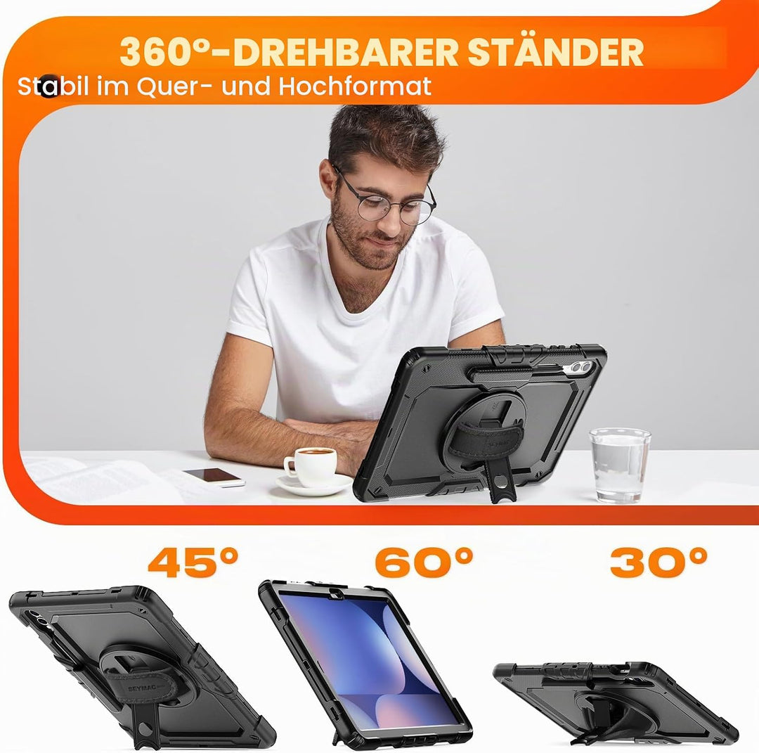 SEYMAC stock Hülle für Samsung Galaxy Tab S10+ Plus/ S9 FE+ Plus/ S9 Plus 12,4 Zoll, Stossfeste Hüll