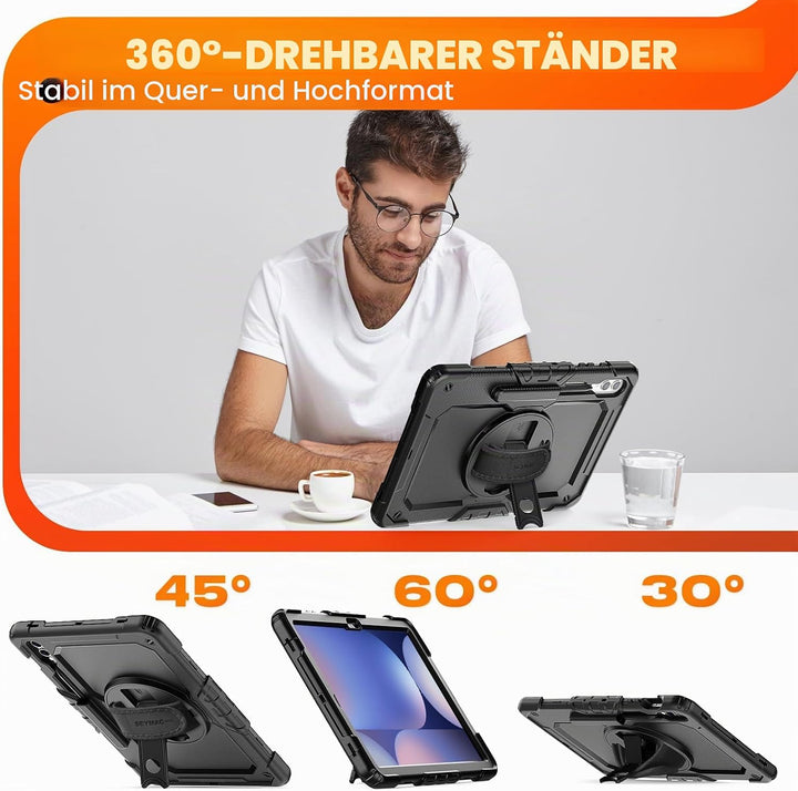 SEYMAC stock Hülle für Samsung Galaxy Tab S10+ Plus/ S9 FE+ Plus/ S9 Plus 12,4 Zoll, Stossfeste Hüll