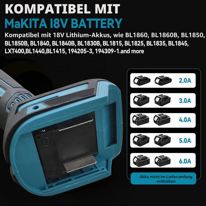 Akku-Schneideisen kompatibel mit Makita 18V, bürstenloser elektrischer Geradschleifer 24000 U/min mi