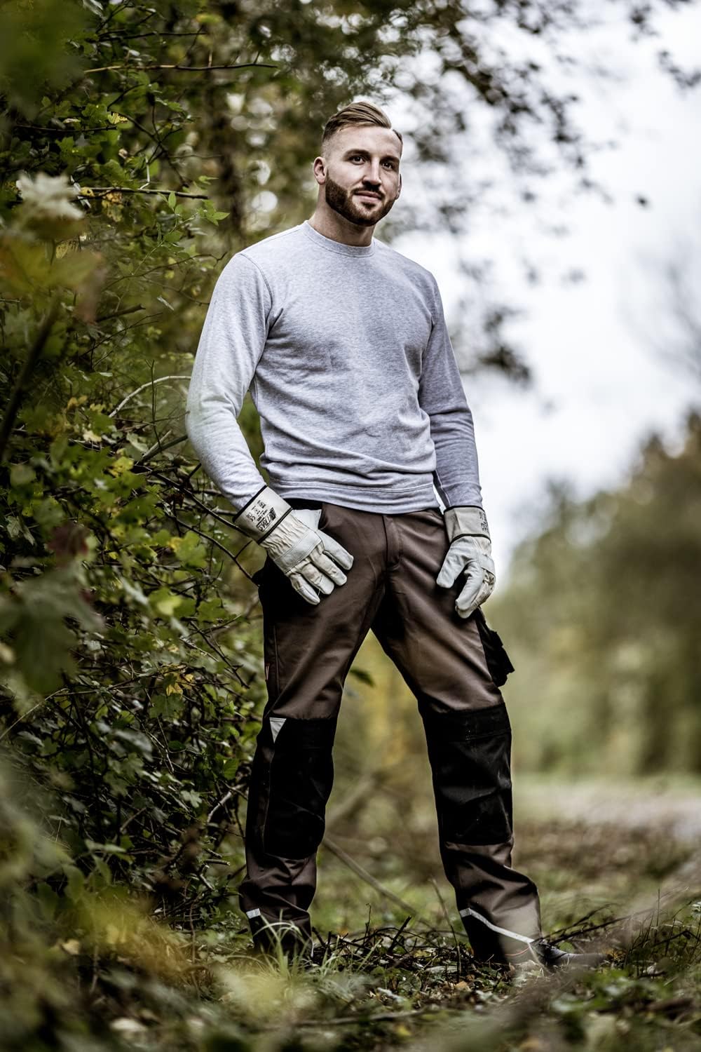 Nitras Motion TEX Light 7015 Arbeits-Pullover - Leichter Baumwoll-Pulli - Sweater für die Arbeit M H
