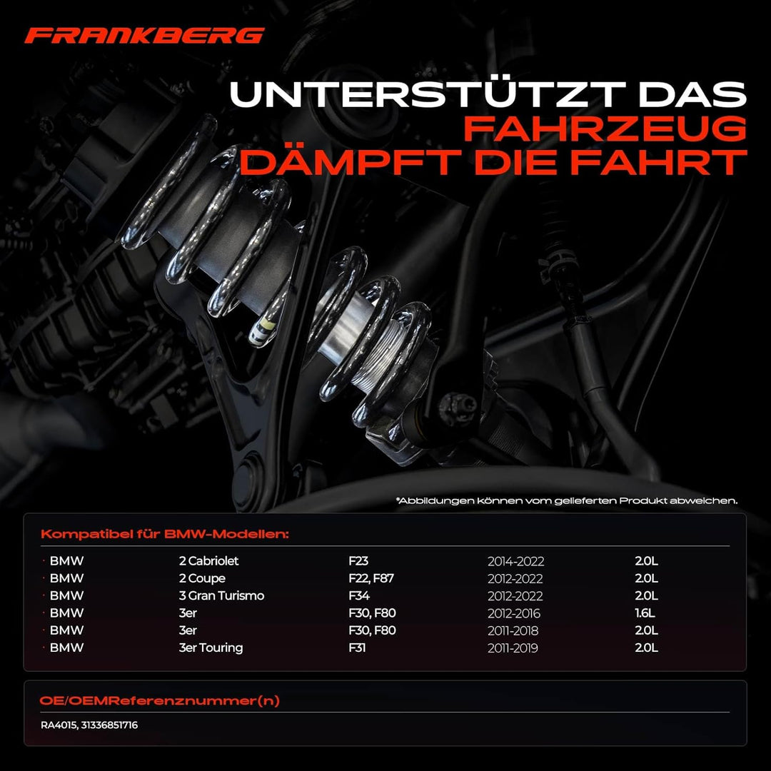 Frankberg 2x Federn Fahrwerksfeder Vorderachse Kompatibel mit 3er F30 F80 2011-2018 3er Touring F31