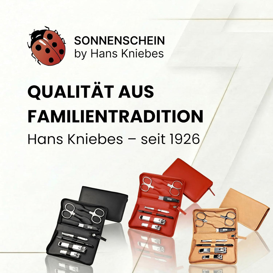 Maniküre Set 7-teilig – Reissverschluss-Etui mit Instrumenten aus Edelstahl & Karbonstahl – Maniküre