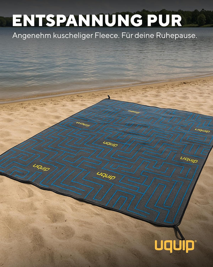 Uquip Picknickdecke Scotty L Grey I 150 x 180 cm I wasserdichte & schmutzabweisende Campingdecke I O