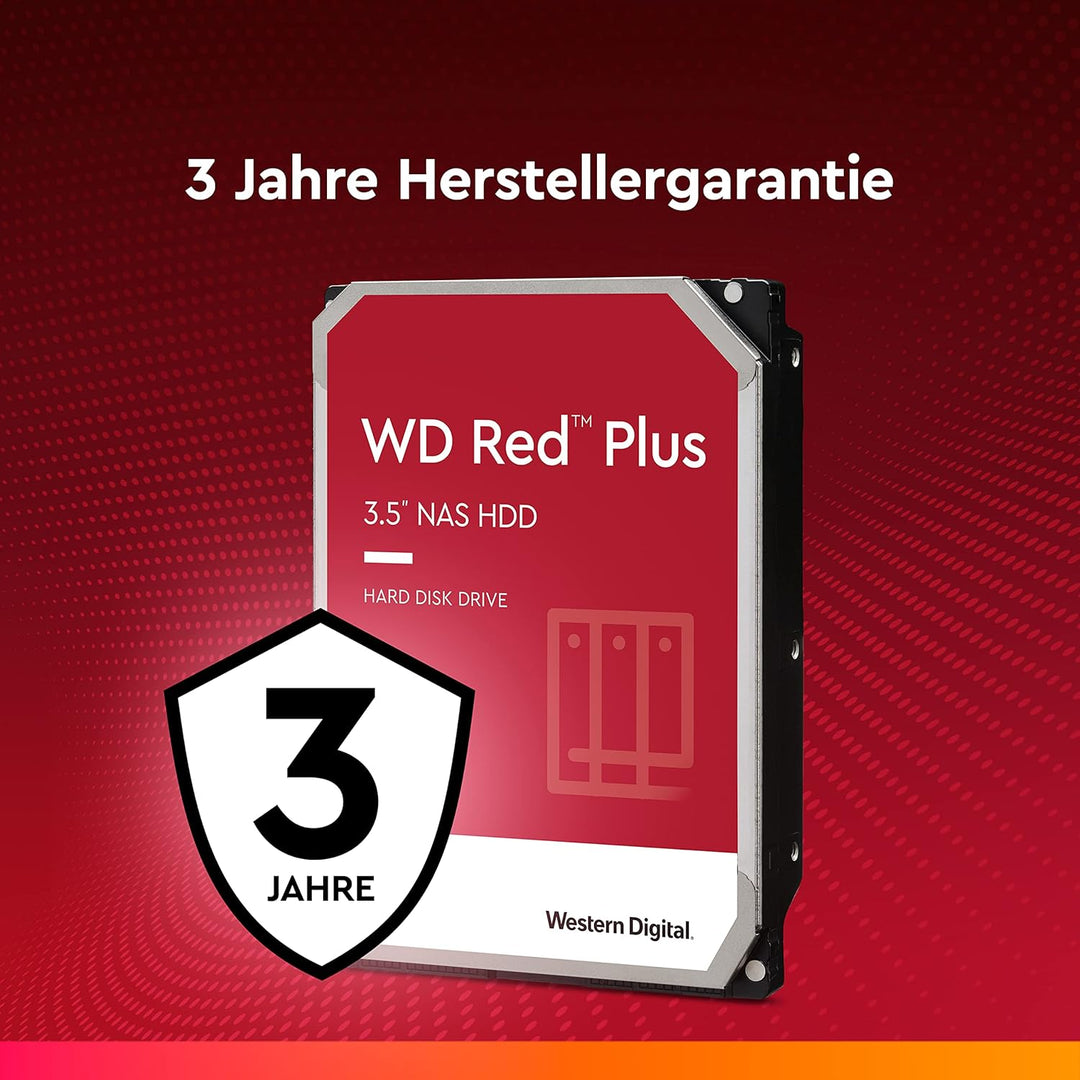 WD Red Plus interne Festplatte NAS 6 TB (3,5'', Datenübertragung bis 175 MB/s, Workload 180 TB/Jahr,