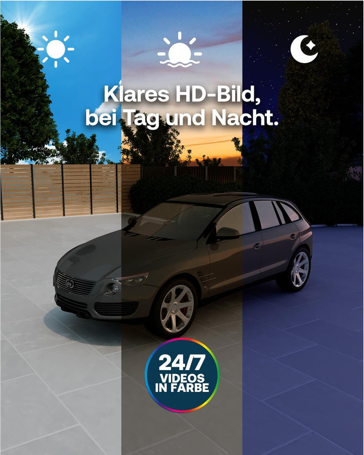 Arlo Essential 3 HD Überwachungskamera Aussen WLAN & 2 Solar Panel, Kabellos, 1080p Video, Farbnacht