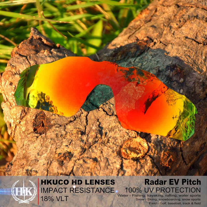 HKUCO verstärken Männer Ersatzgläser für Oakley Radar EV Pitch Rot/Schwarz Sunglasses