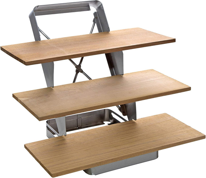 ALL'GRILL Holz Planket Treppe Edelstahl, klappbar inkl. Zedernholzplanken