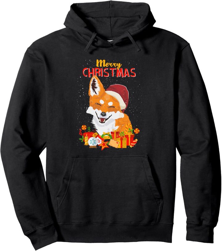 Merry Christmas Fox Fuchs Füchse Ugly X-Mas Sweater Santa Pullover Hoodie