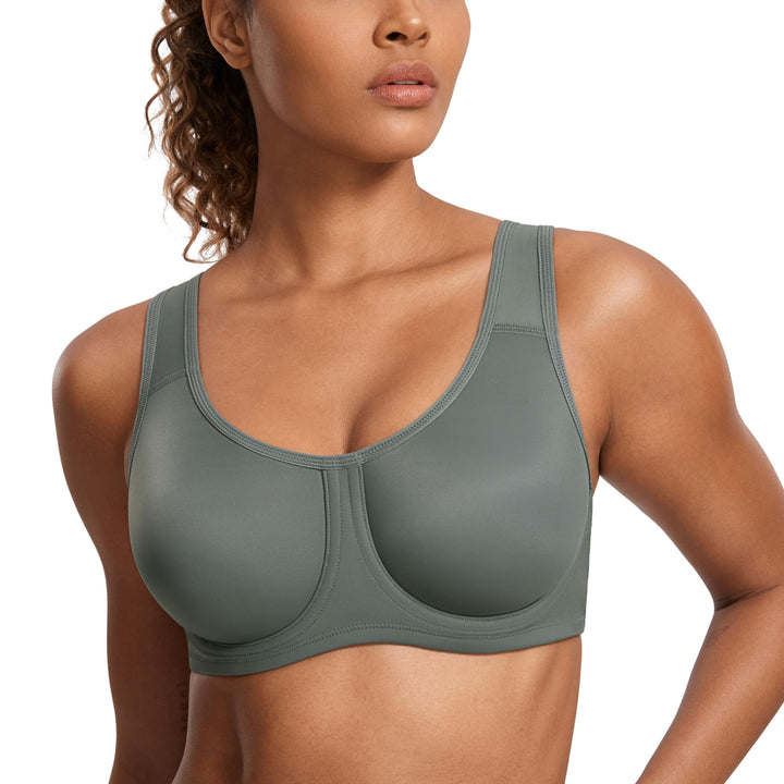 SYROKAN Damen Starker Halt Sports BH Grosse Brüste mit Bügel für Grosse Grössen | mit Bügel, Grosse