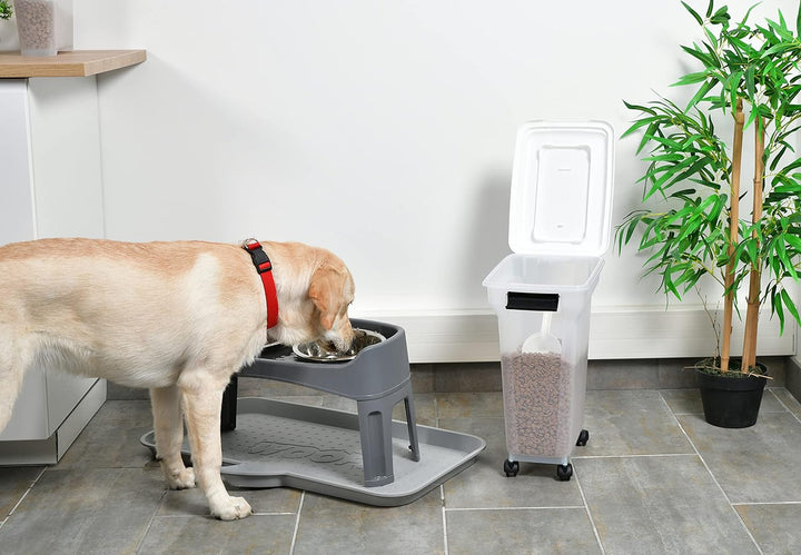 Iris Ohyama, Hundefutter Aufbewahrung, Futtertonne hund, 20L/7.5kg, luftdicht, BPA-frei, 4 Räder &amp; S