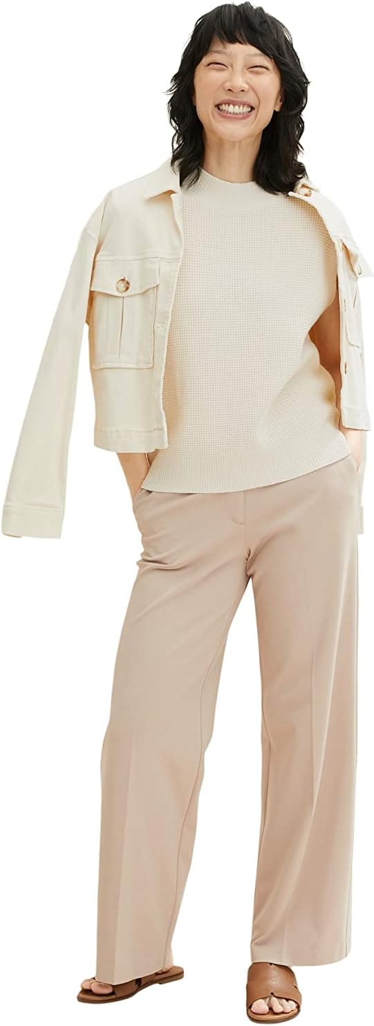 TOM TAILOR Damen Pullunder mit Rollkragen S 28130 - Soft Buttercream, S 28130 - Soft Buttercream