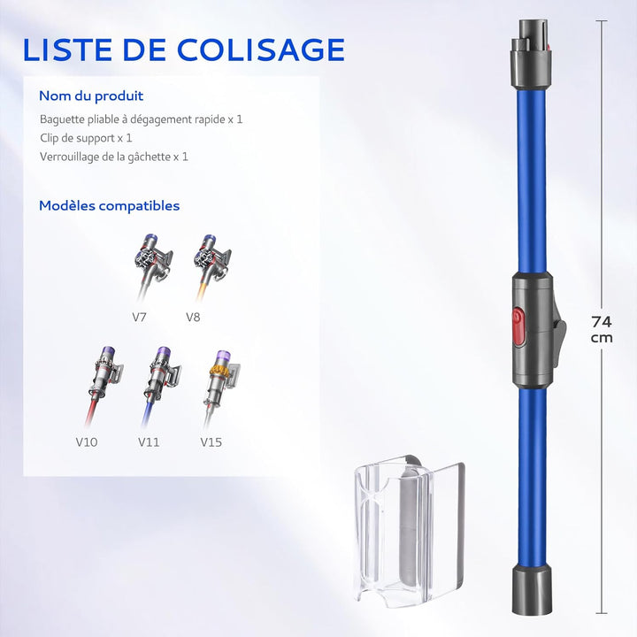 Teleskoprohr Kompatibel mit Dyson V7 V8 V10 V11 V15 Kabelloser Staubsauger, Verbessertes Schnellvers