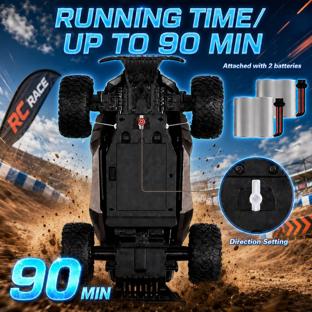 KINSAM Ferngesteuertes Auto für Draussen,1/16 Rc Auto Offroad ab 8 Jahre,Volles Proportional 25 KM/H