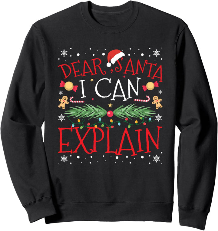 Dear Santa I Can Explain Weihnachten Weihnachtsmann Lustig Sweatshirt