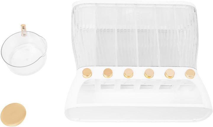Weiss Gold Müslispender, Reisspender Cerealienspender mit 6 Gittern Reisaufbewahrungseimer Getreides