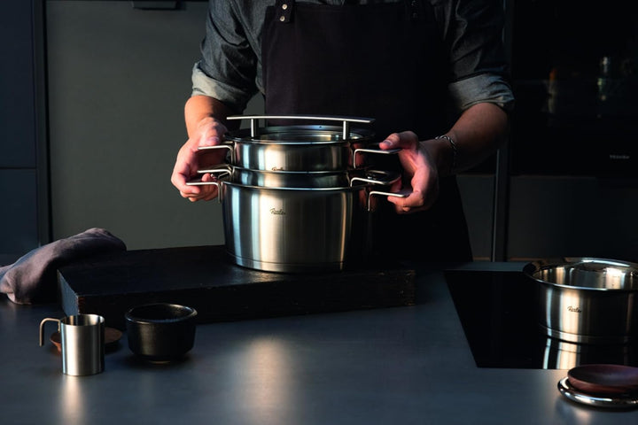 Fissler Phi Collection Bratentopf (20 cm, 2,3 L) mit Glasdeckel – Edelstahl-Bratentopf, induktionsge