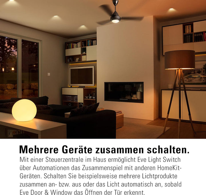 Eve Thread Starter Kit Lichtsteuerung (Eve Light Switch + Eve Door &amp; Window), Weiss Set Smarte Licht